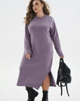 Knit midi dress with belt - Twiggy Shop