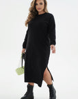 Knit midi dress with belt - Twiggy Shop