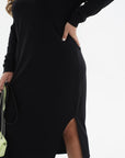 Knit midi dress with belt - Twiggy Shop