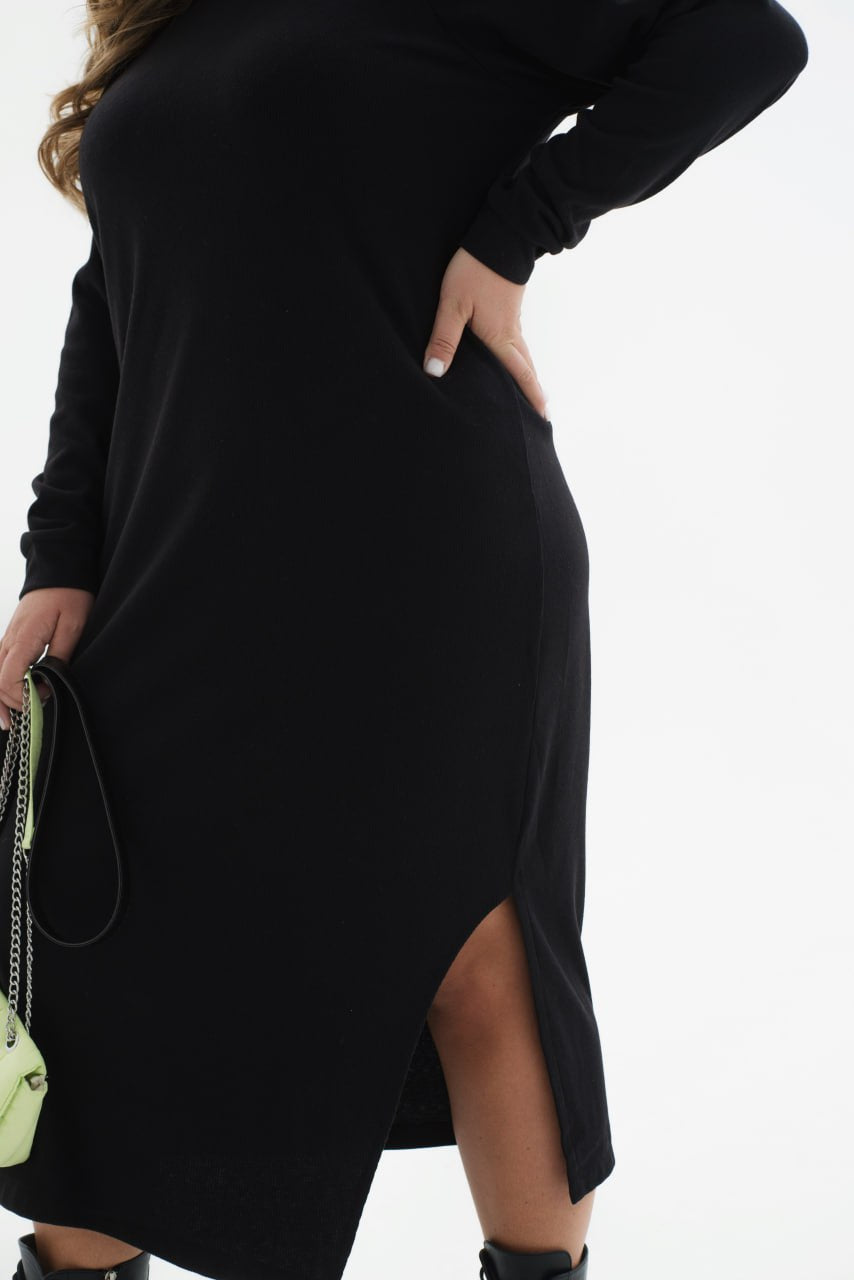 Knit midi dress with belt - Twiggy Shop