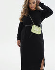 Knit midi dress with belt - Twiggy Shop