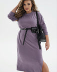 Knit midi dress with belt - Twiggy Shop