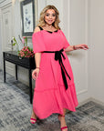 Flared dress with ruffles