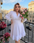 Soft fabric dress with ruffles  - Twiggy Shop