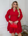 Soft fabric dress with ruffles  - Twiggy Shop