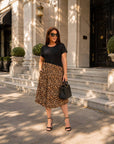Rochie midi din material mixt