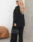 Conjunto mezcla de lino a rayas