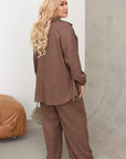 Conjunto mezcla de lino a rayas