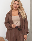 Conjunto mezcla de lino a rayas