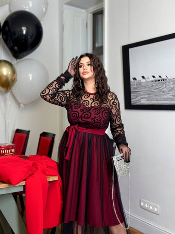 Flared dress with tulle  - Twiggy Shop