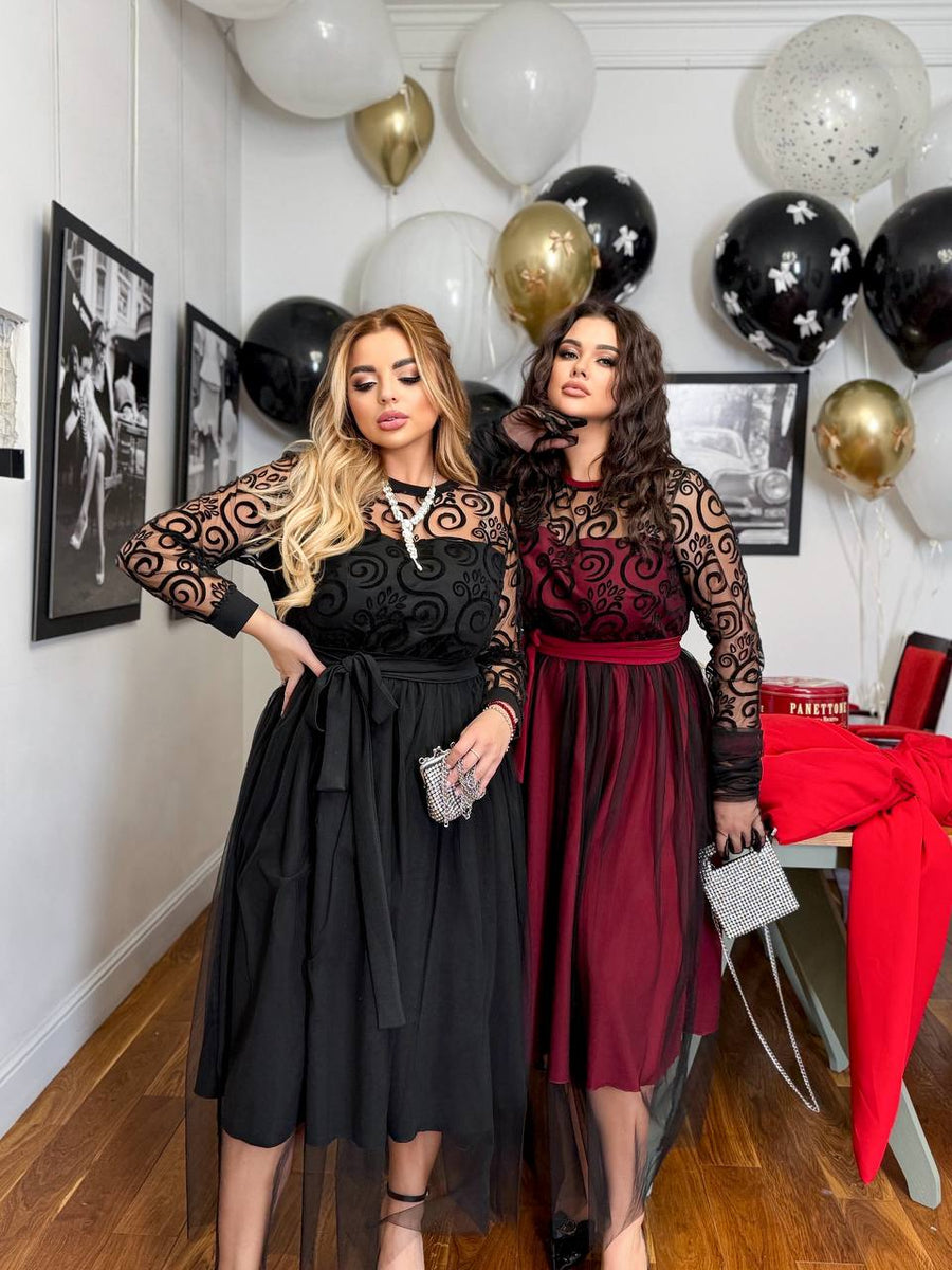 Flared dress with tulle  - Twiggy Shop