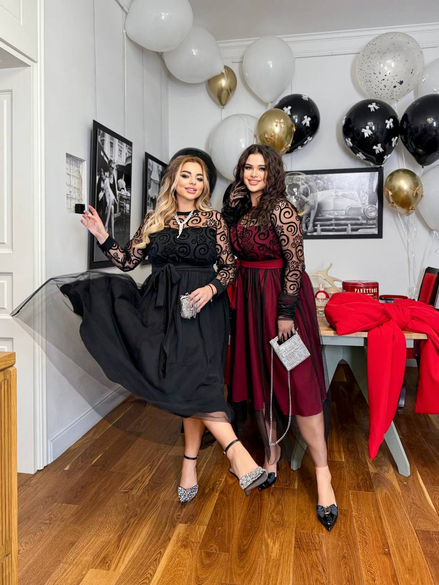 Flared dress with tulle  - Twiggy Shop