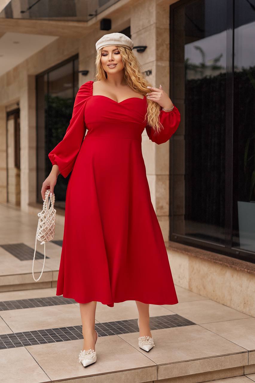 vestido midi evasé