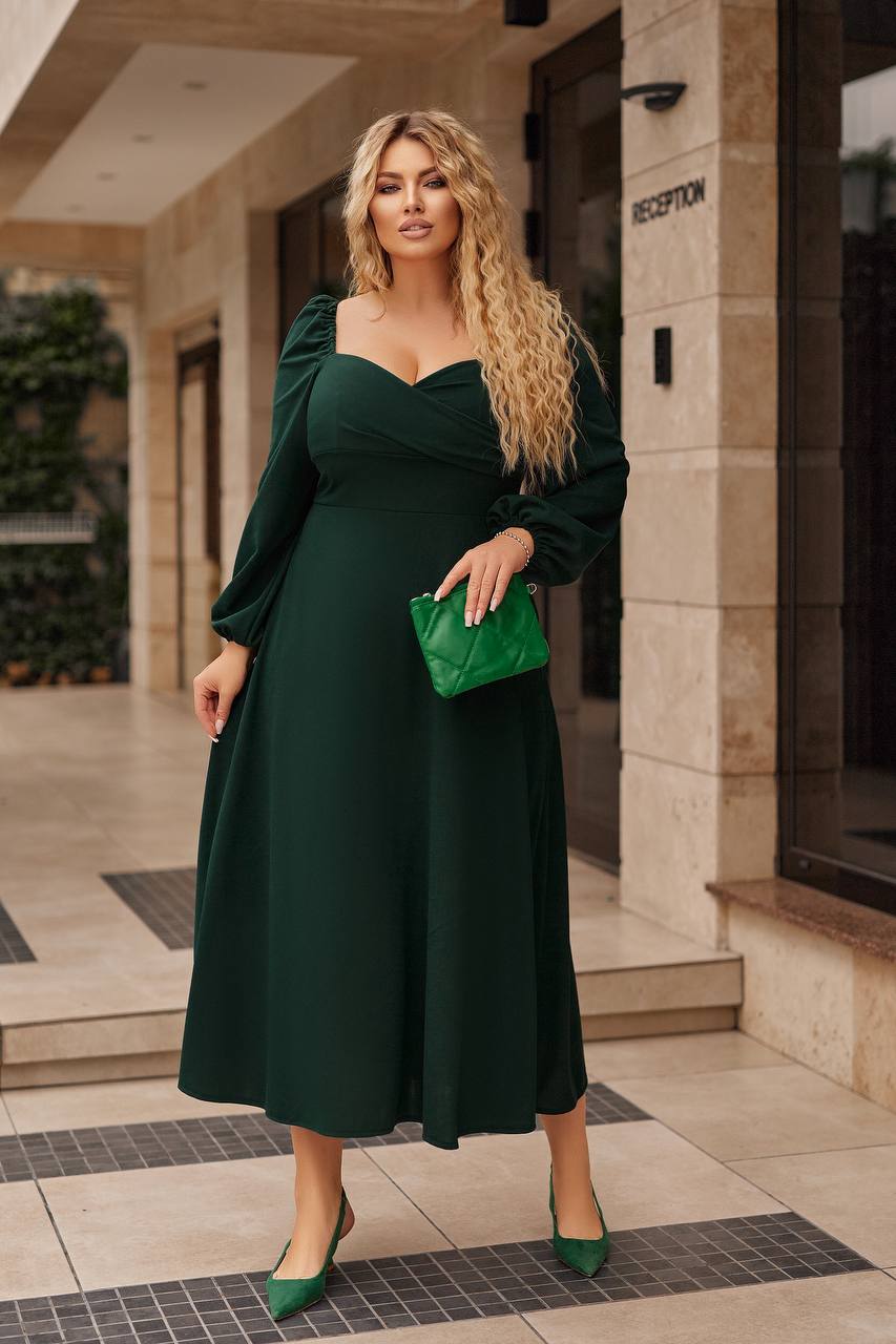 vestido midi evasé