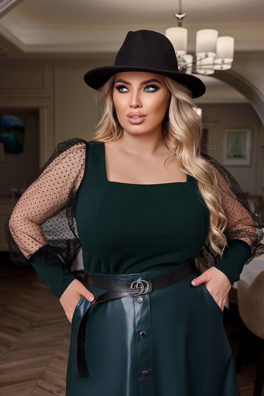 Blouse and leather skirt set  - Twiggy Shop