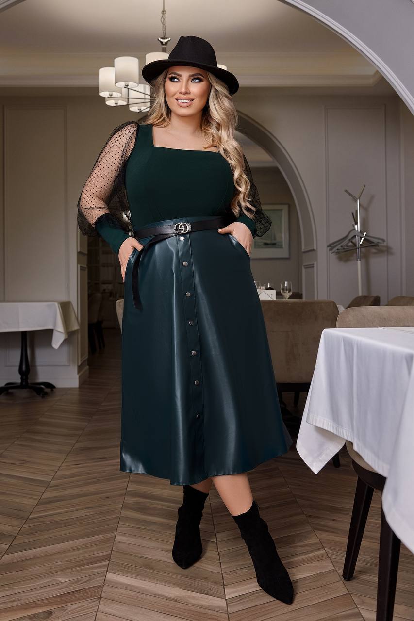 Blouse and leather skirt set  - Twiggy Shop