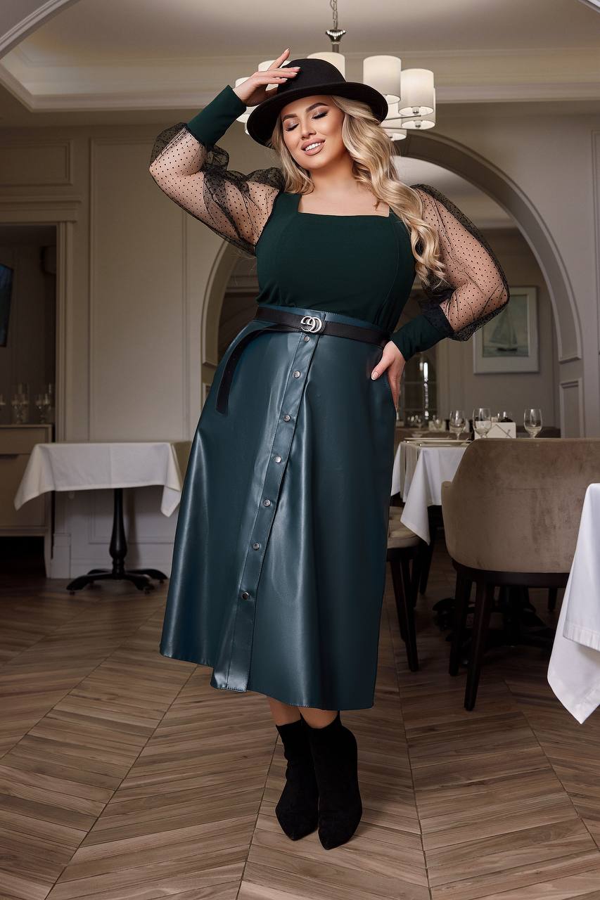 Blouse and leather skirt set  - Twiggy Shop