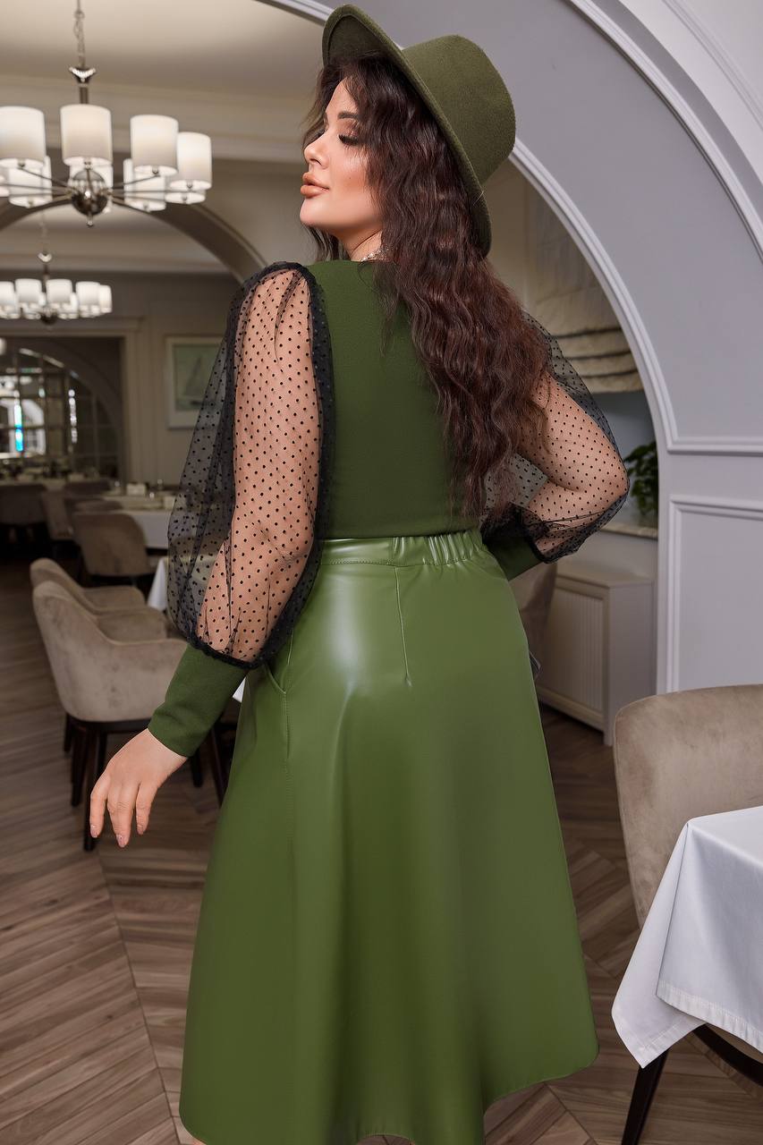 Blouse and leather skirt set  - Twiggy Shop