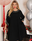 Loose-fit dress with pearls  - Twiggy Shop