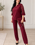 Elegant lace set in polyester, viscose and elastane, shown in white, with delicate lace trim.