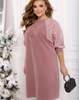 Dress with lurex sleeves