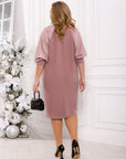 Dress with lurex sleeves