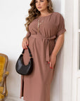 Simple midi dress with belt