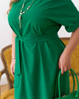 Simple midi dress with belt