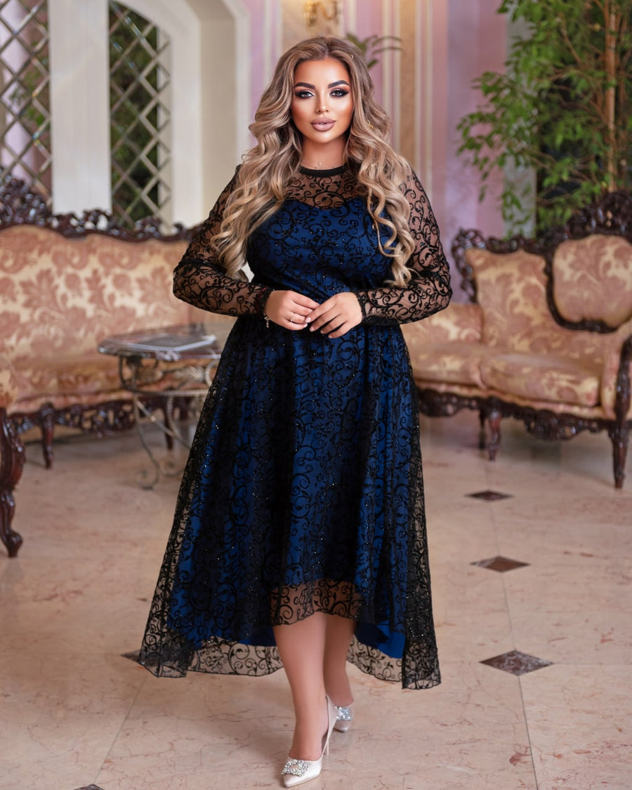 Asymmetrical dress with embroidery  - Twiggy Shop