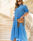 Vestido midi de lino