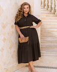 Vestido midi de lino
