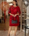 Faux suede dress with perforation