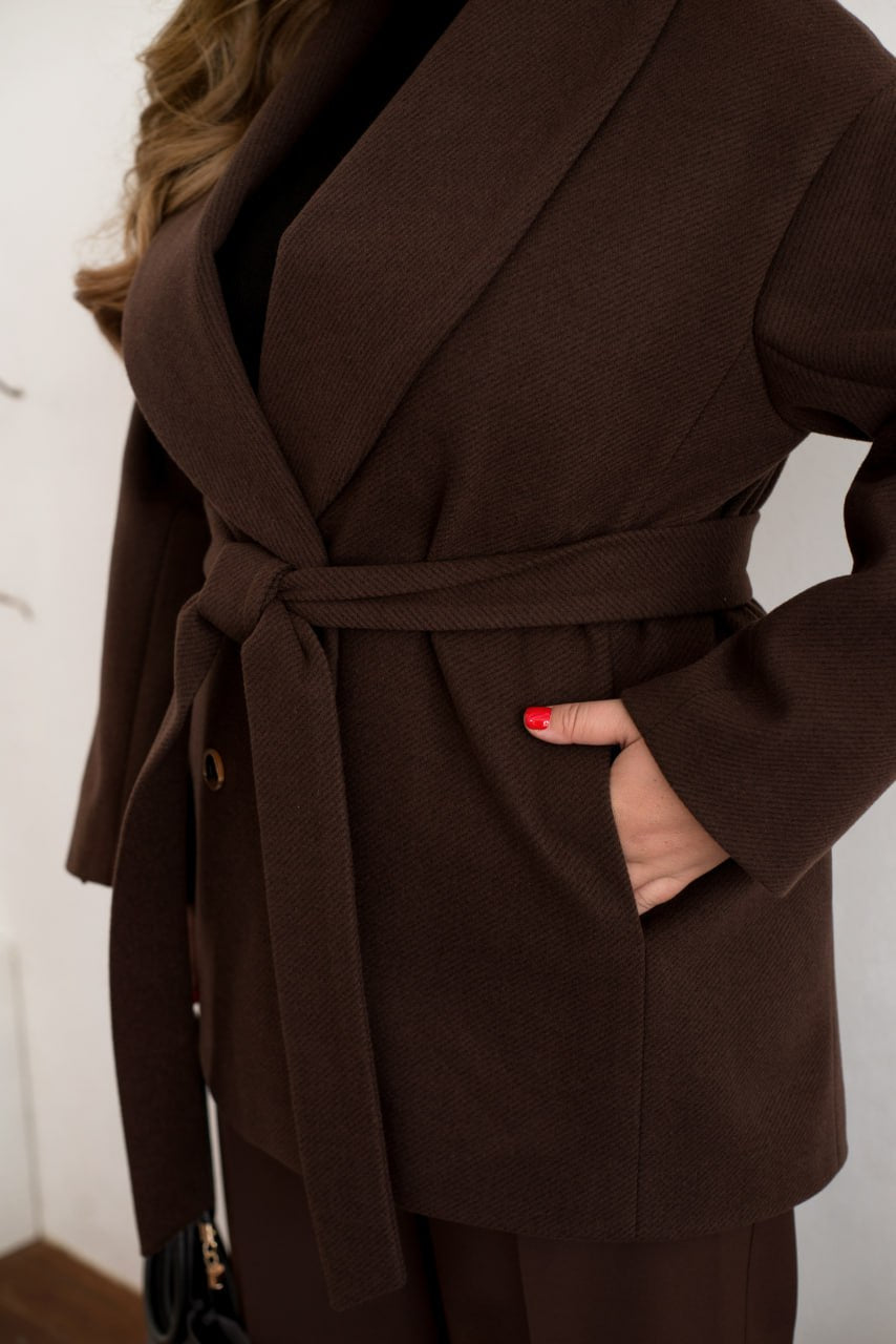 Short coat with belt - Twiggy Shop