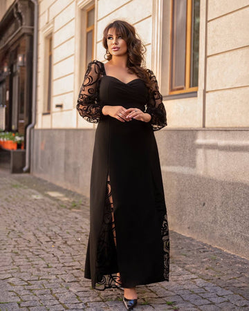 Long dress with tulle sleeves - Twiggy Shop