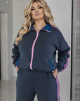 Knit set with denim inserts  - Twiggy Shop