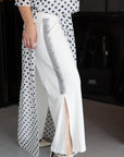 Elegante set in chiffon a pois