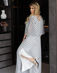 Elegante set in chiffon a pois