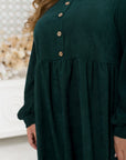 Ribbed velvet dress with buttons  - Twiggy Shop