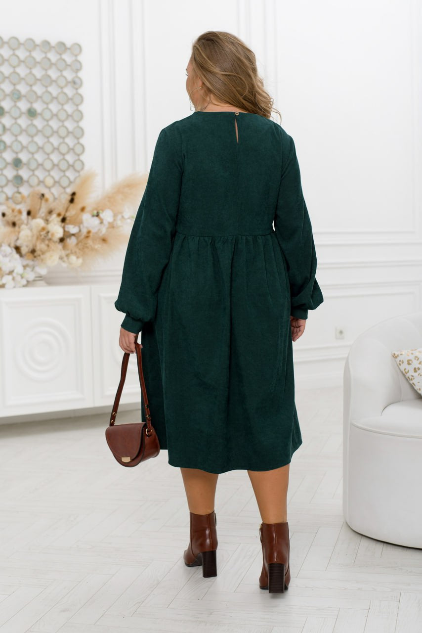 Ribbed velvet dress with buttons  - Twiggy Shop