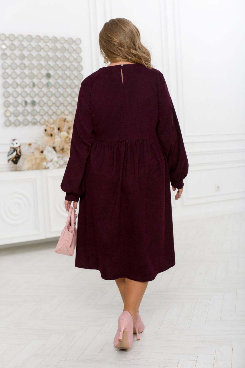 Ribbed velvet dress with buttons  - Twiggy Shop
