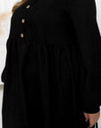 Ribbed velvet dress with buttons  - Twiggy Shop