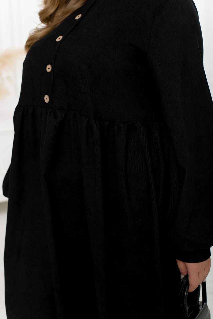 Ribbed velvet dress with buttons  - Twiggy Shop
