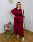 Satin set with a skirt , част от дамски облекла, в White цвят, от polyester и elastane.