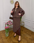 Комплект с skirt и кожени вложки, от viscose и cotton, с моден дизайн и комфортен фитинг, показан на изображението.