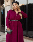 Ribbed velvet dress with pockets - Twiggy Shop