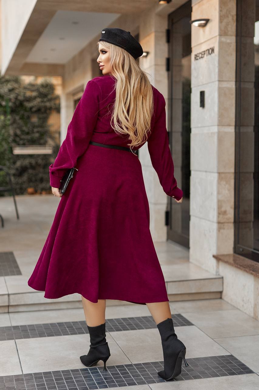 Ribbed velvet dress with pockets - Twiggy Shop