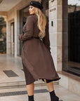 Ribbed velvet dress with pockets - Twiggy Shop