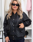 Faux leather bomber jacket  - Twiggy Shop