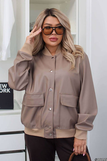 Faux leather bomber jacket  - Twiggy Shop