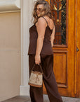 Set top e pantaloni in raso